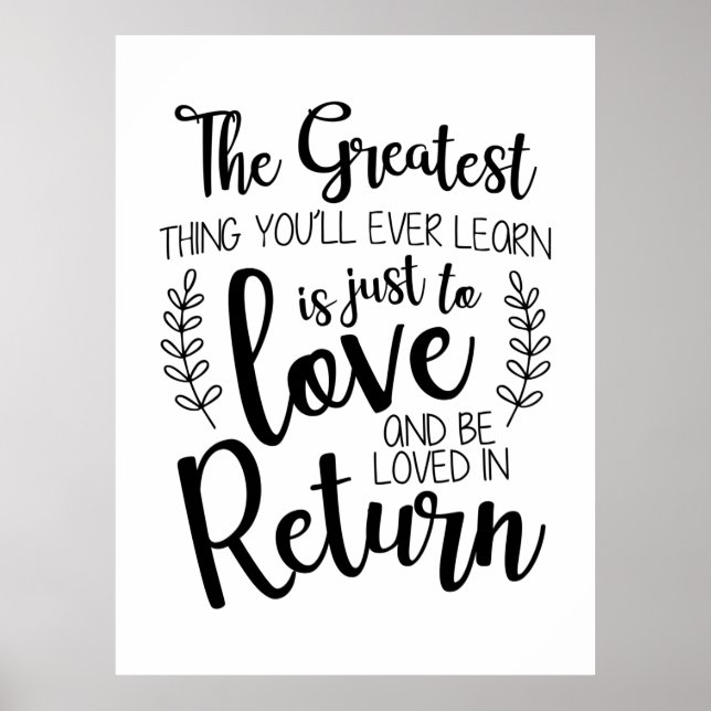 Couple Gift The Greatest Thing You Will Ever Learn Poster (Front)