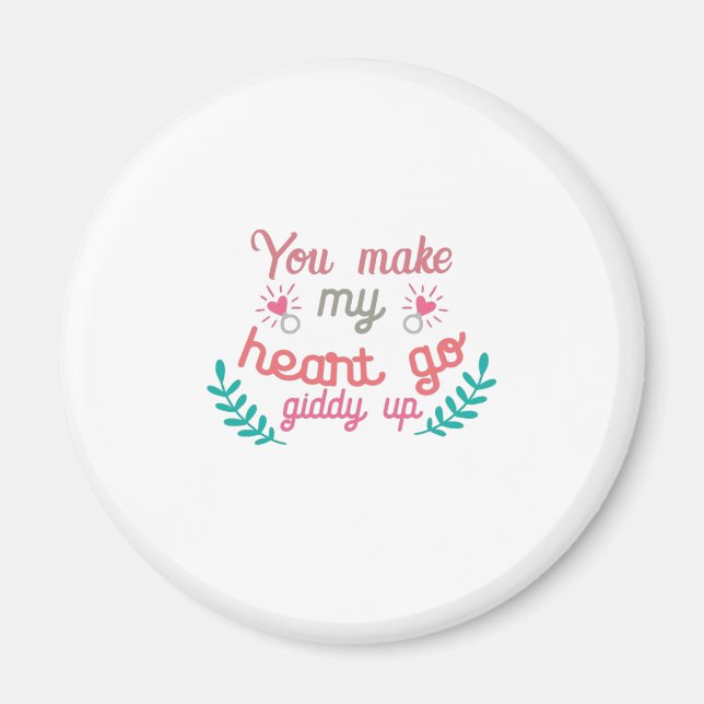 Couple Gift You Make My Heart Go Magnet (Front)