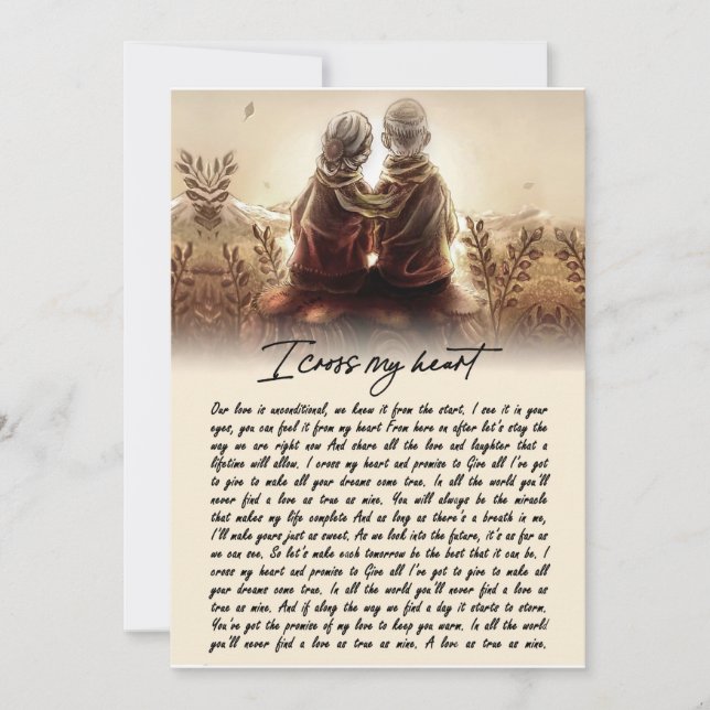 Couple Gifts | For My Soulmate I Cross My Heart Invitation (Front)