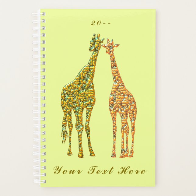 Couple Giraffe Planner Custom Text and Year (Front)