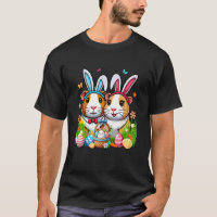 Couple Guinea Pigs Easter Bunny Chocolate Eggs Bas