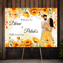 Couple haldi welcome sign Maiyan signage