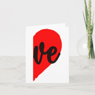 Couple Half Heart Love Valentines Day Women Men A  Card