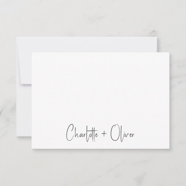 Couple Handwritten Names Wedding Monogram  Card (Front)