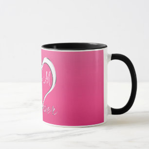 Couple Heart Initials Monogram Mug