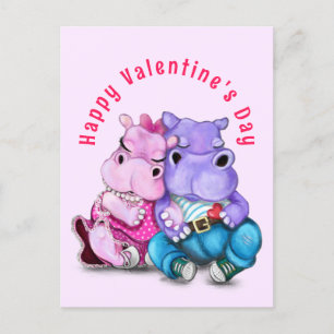 Couple Hippo Love Funny Valentine's Day Card