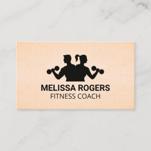Couple Holding Dumbbells Fitness Workout Appointment Card