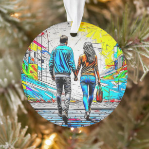 Couple Holding Hands   Personalised Christmas Ornament