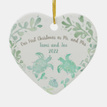 Couple Holiday Ceramic Ornament