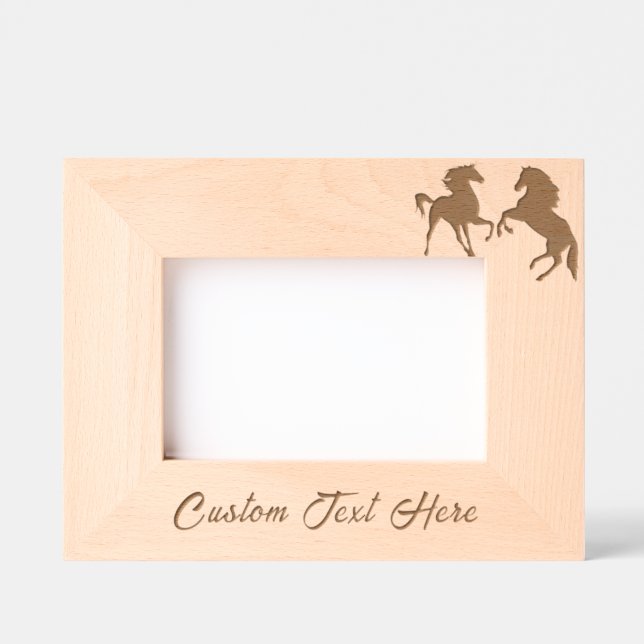 Couple Horse Etched Frames with Custom Text (Front)