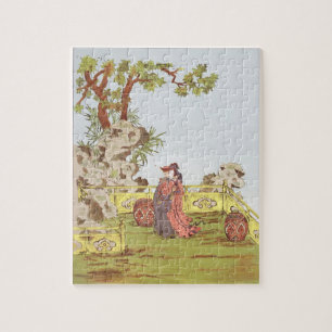 Couple in a Chinese garden, from 'Ornaments of Chi Jigsaw Puzzle
