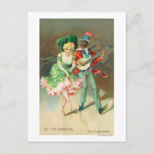 Couple in Costume Doing the Cake-Walk Postcard