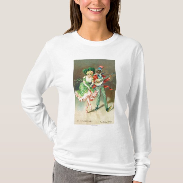 Couple in Costume Doing the Cake-Walk T-Shirt (Front)