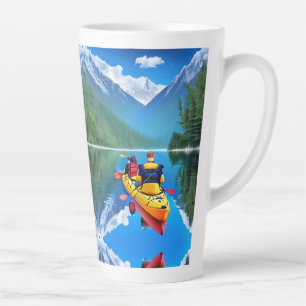 Couple in Kayak   Kayaking Themed Latte Mug