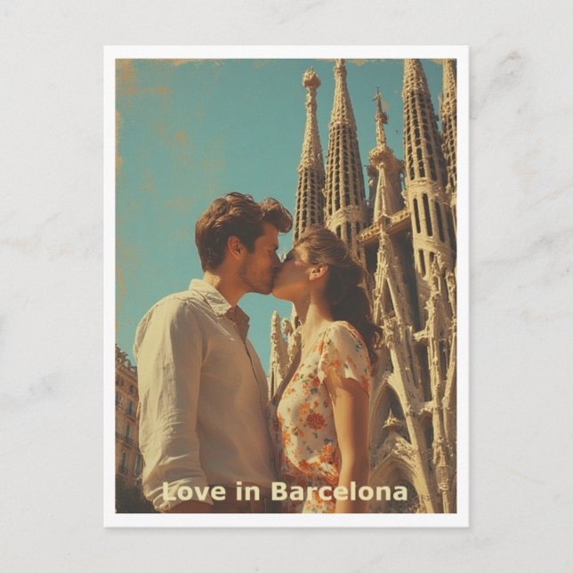 Couple in Love Barcelona  Postcard (Front)