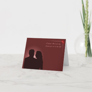 Couple in love. Merlot. Holiday Card