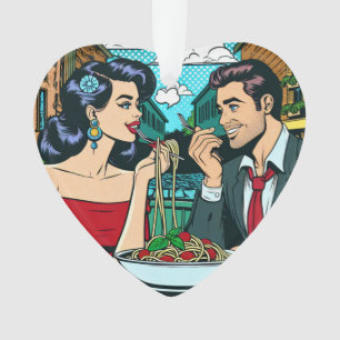 Couple in Love Pop Art Ornament