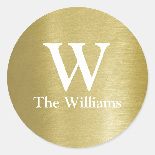 couple initial & name  classic round sticker (Front)