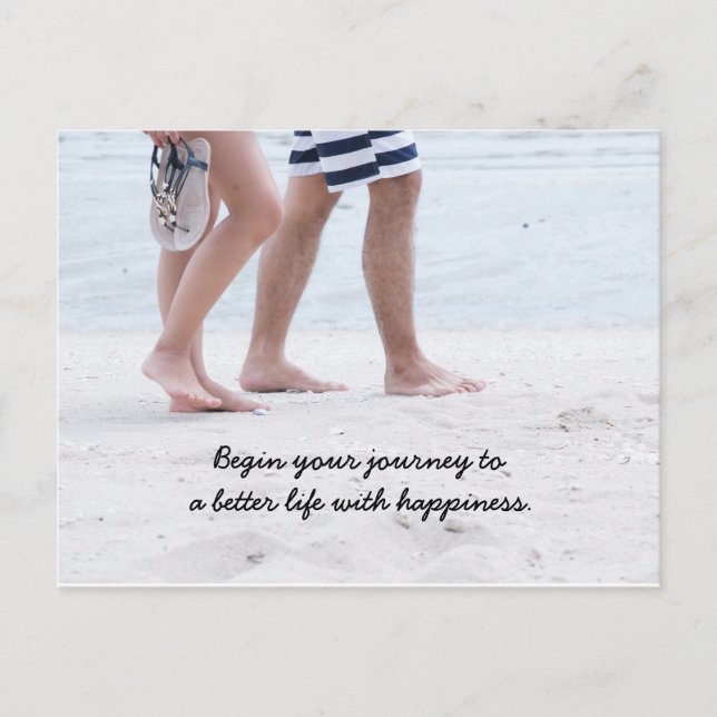 Couple is walking together along the beach holiday postcard (Front)