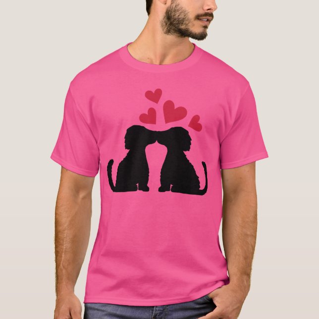 Couple kissing dogs in friend boy T-Shirt (Front)