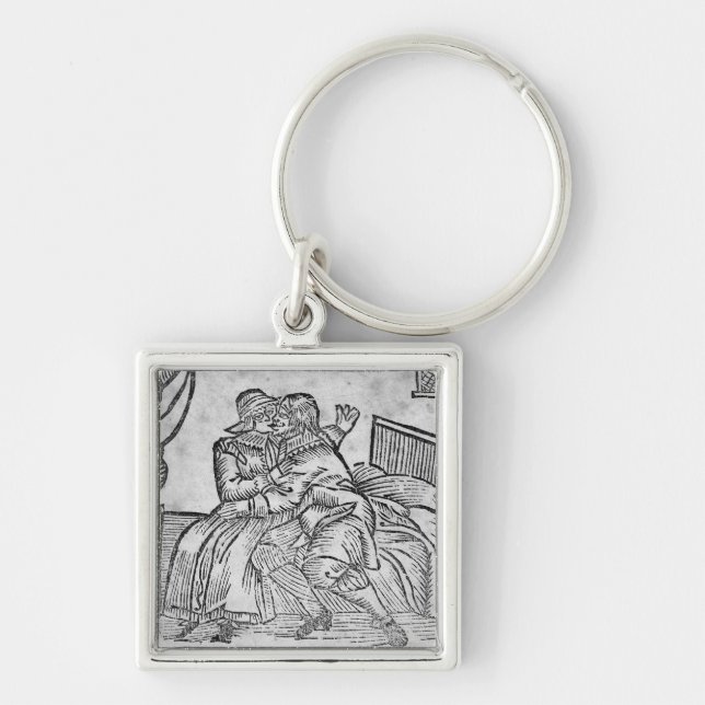 Couple Kissing, illustration 'Roxburghe Ballads' Key Ring (Front)