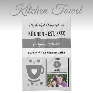 Couple kitchen est date coffee photo grey tea towel