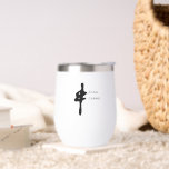 Couple Long Ampersand Thermal Wine Tumbler<br><div class="desc">Modern typographic couple ampersand custom thermal wine tumbler. Long cang ampersand with personalised name fields. Black text on white background.</div>