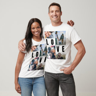 Couple Love | 4 Photo Collage Template T-Shirt