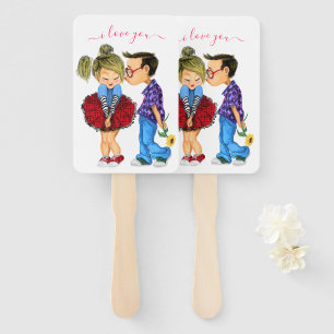 Couple Love Hand Fan - I Love You