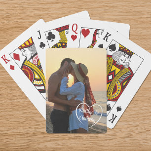 Couple Love Heart Photo Personalised Playing Cards
