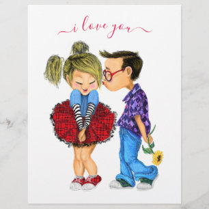 Couple Love Letterhead - I Love You