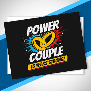 Couple Married 15 Years - 15th Wedding Anniversary Postcard