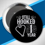 Couple Married 1 Year - 1st Wedding Anniversary<br><div class="desc">This fun 1st wedding anniversary design is perfect for fishing couples that have been married for 1 year and are still hooked on each other & love to go fishing! Great for a 1st wedding anniversary party to celebrate 1 year of marriage! Features "Still Hooked After 1 Year" wedding anniversary...</div>