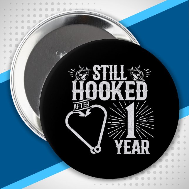 Couple Married 1 Year - 1st Wedding Anniversary 10 Cm Round Badge (Creator Uploaded)