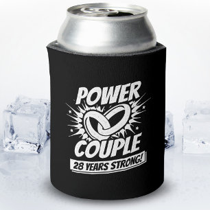 Couple Married 28 Years - 28th Wedding Anniversary Can Cooler