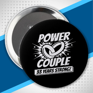 Couple Married 33 Years - 33rd Wedding Anniversary 10 Cm Round Badge