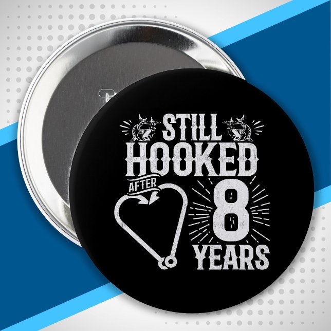 Couple Married 8 Years - 8th Wedding Anniversary 10 Cm Round Badge (Creator Uploaded)