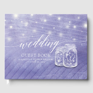 Couple Mason Jars String Lights Wedding Guestbook