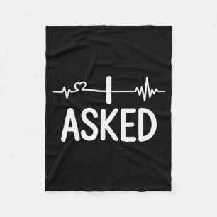 Couple matching engagement party i asked premium  fleece blanket