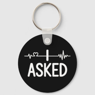 Couple matching engagement party i asked premium key ring