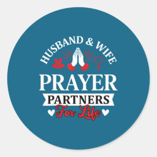 Couple Matching Husband Wife Prayer Classic Round Sticker