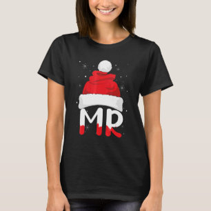 Couple Matching Mrs and Mr Santa Hat Xmas  Christm T-Shirt