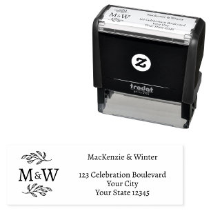 Couple Monogram Elegant Wedding Return Address Self-inking Stamp