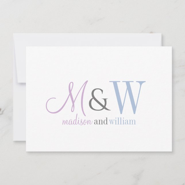 Couple Monogram Minimalist  Script & Serif Card (Front)