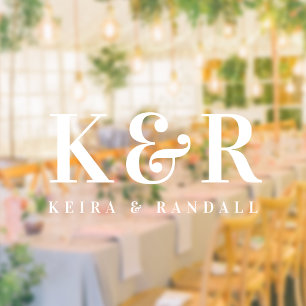 Couple Monogram Minimalist Simple White Nameplate