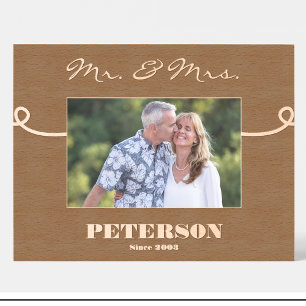 Couple Mr & Mrs Personalised wooden picture frame