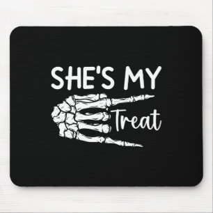 Couple My Treat Skeleton Matching Halloween Costum Mouse Pad