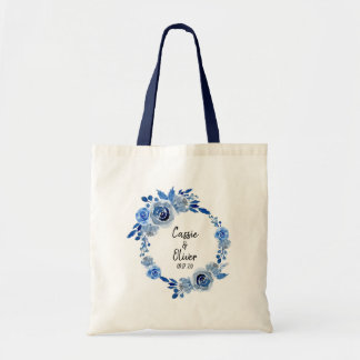 Couple Name and Date Wedding Party Favour Tote Bag