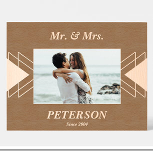 Couple Name Geometric Custom Wood Picture Frames