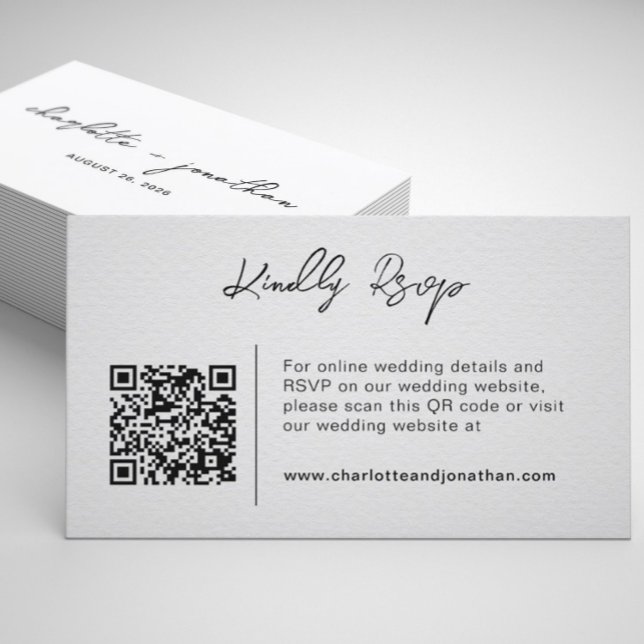 Couple Name QR Code Wedding RSVP Enclosure Card (Creator Uploaded)